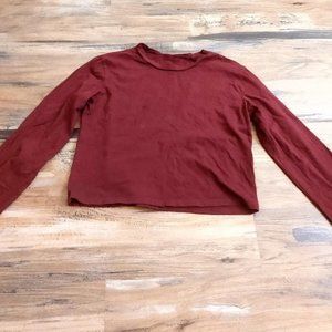 Red Long sleeve crop top